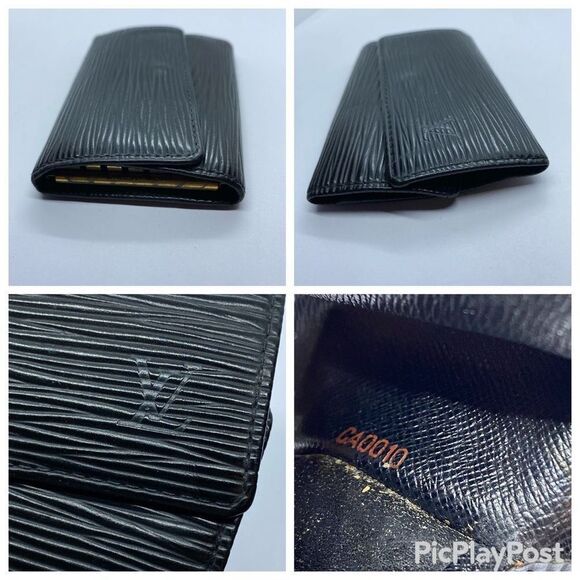 Authentic Louis Vuitton Vintage 2000 Black Epi Leather 6 Key Case - Picture 3 of 12